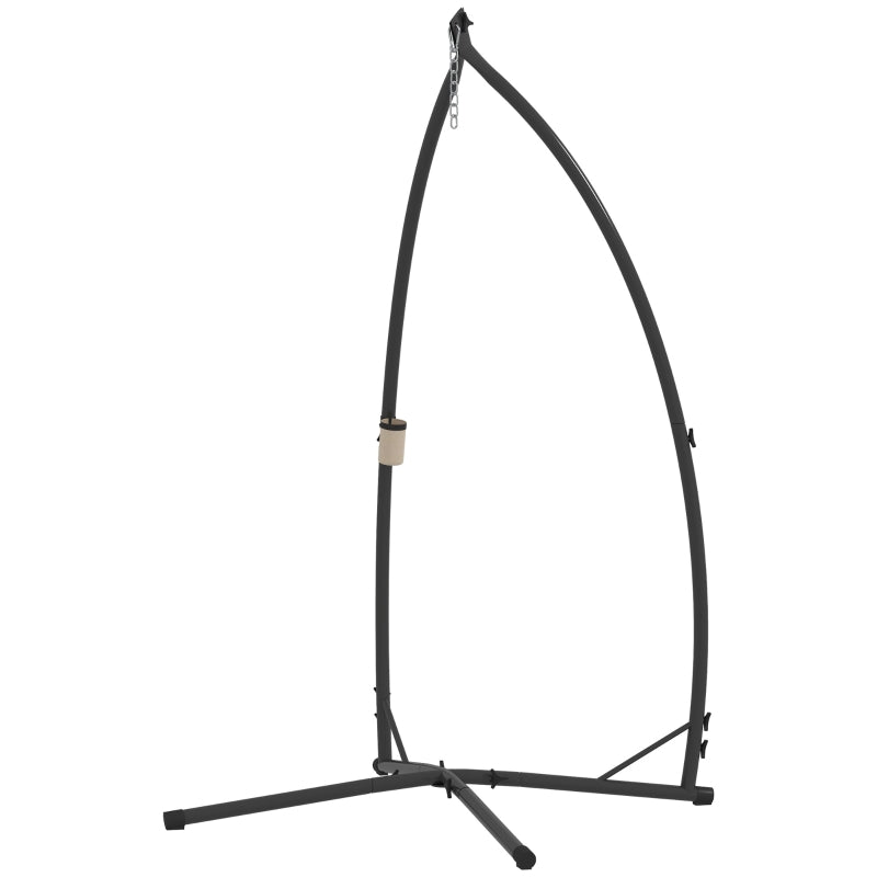 Heavy Duty Black Hammock Chair Stand - X-Shape Base, Indoor/Outdoor Use, 150 KG Load Capacity