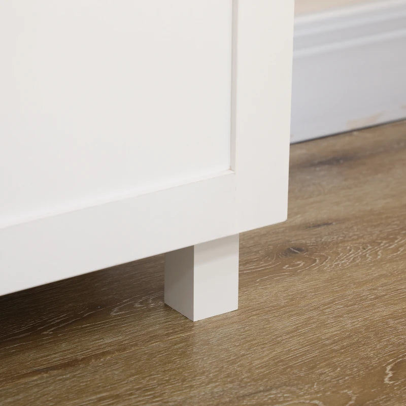 Nordic Freestanding Kitchen Cupboard - 130cm White Storage Cabinet with Drawer & Open Countertop for Living & Dining Room