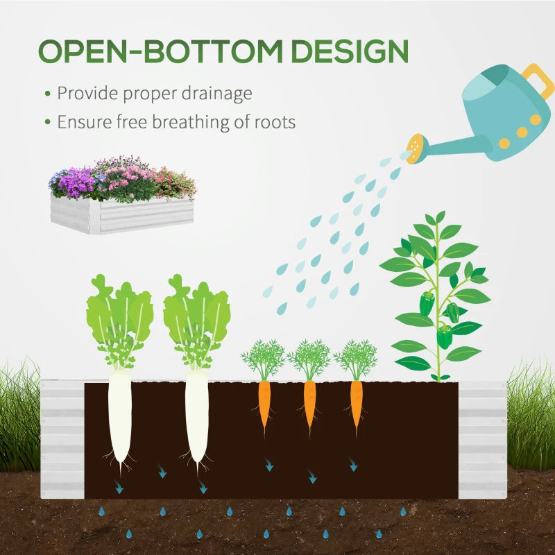 Green Steel Raised Garden Bed with Clear Cover, 127L x 95W x 92H cm