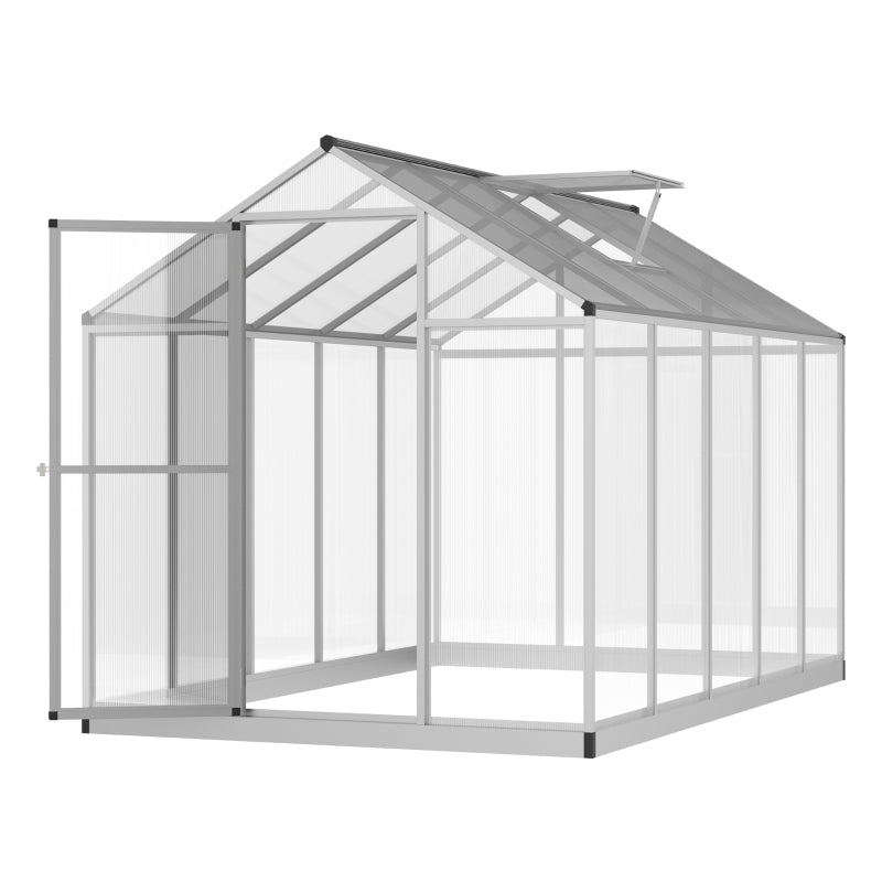 Clear Polycarbonate Walk-In Greenhouse - 303x183x195cm - Green