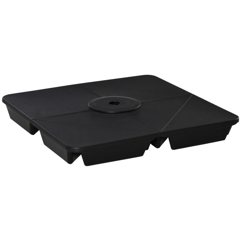 Black Sand-Filled Umbrella Base Weights for Banana & Cantilever Parasols, Set of 4