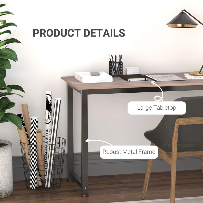 Modern Black Computer Desk - 120x60cm Writing Table Workstation for Home Office & Study, Easy Assembly, Sturdy Metal Frame