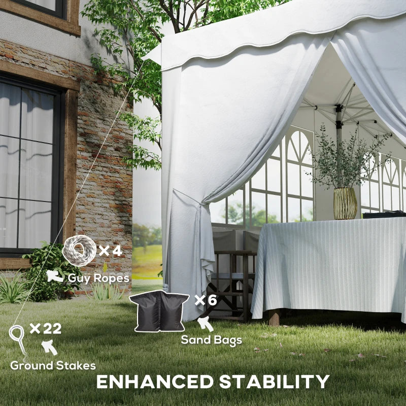 Height Adjustable 3x6m Pop Up Gazebo with Sides