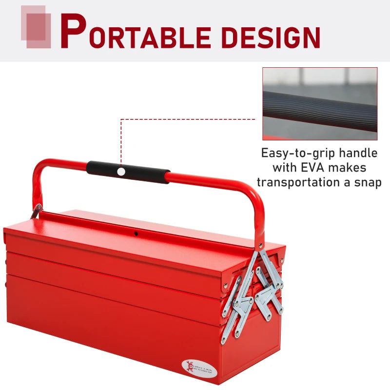 Professional 3-Tier Metal Tool Box for Workshops