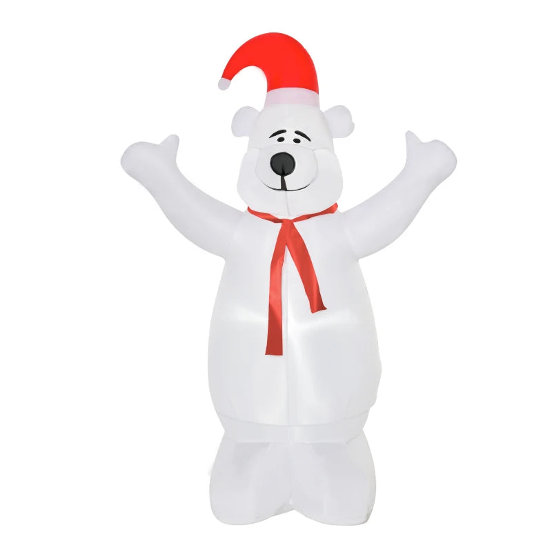 6ft Tall Inflatable Bear - Airblown Christmas Lawn Decoration for Outdoor Holiday Projection Display
