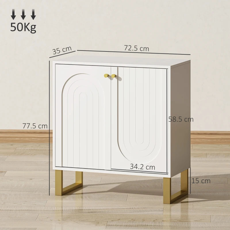 Modern 2-Door White Sideboard Storage Cabinet - Stylish Home Furniture for Living Room, Dining Room, or Entryway