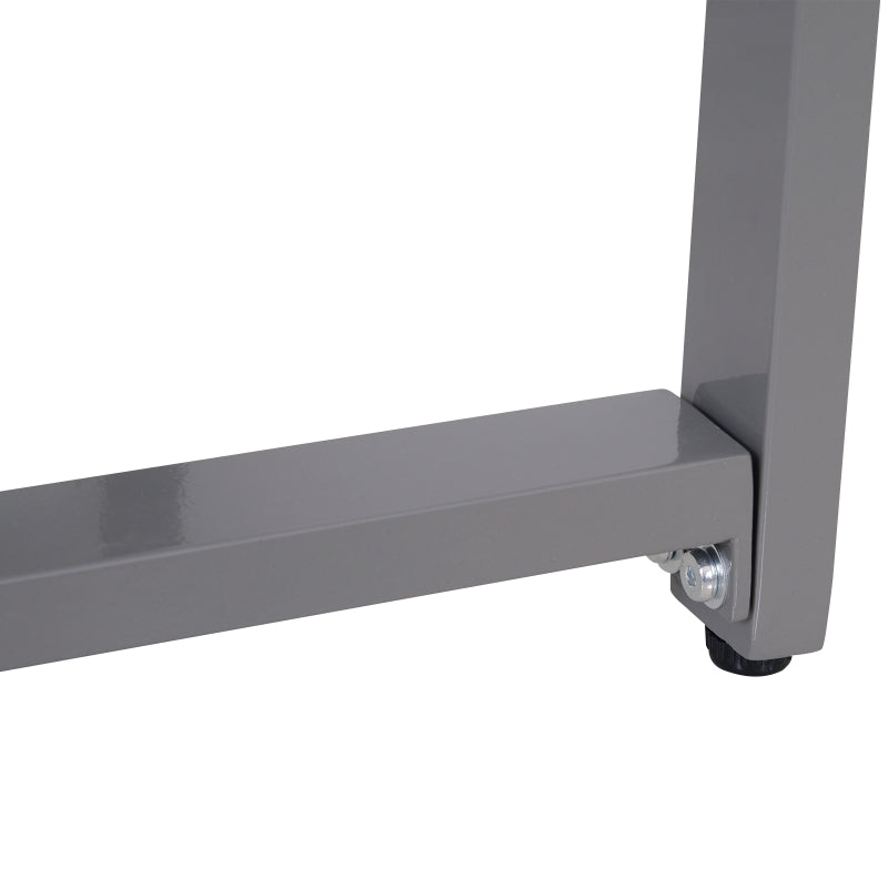 Grey Rattan Outdoor Patio Side Table With Metal Frame