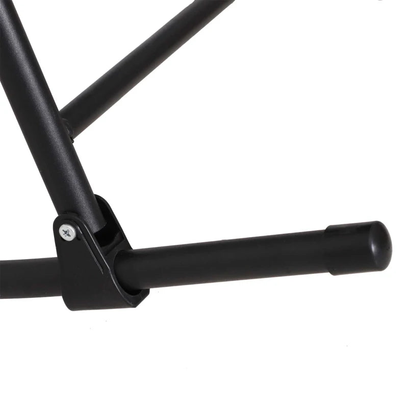 Black Folding Rocking Chair with Headrest for Outdoor Use