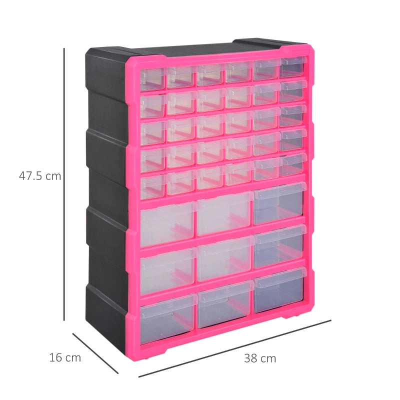 Efficient Wall-Mounted Tool Storage with 39 Drawers