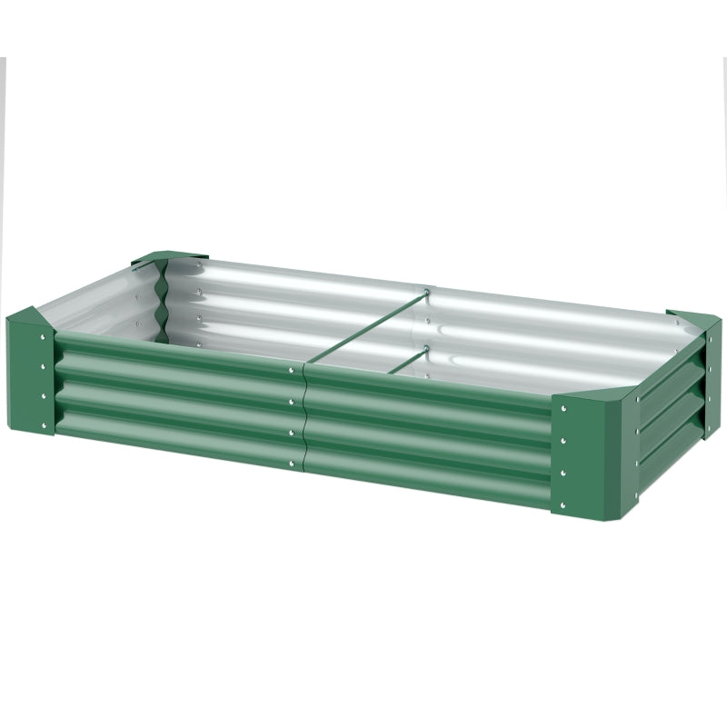 180 x 90cm Galvanised Steel Open Planter - Green Garden Planter for Outdoor Use