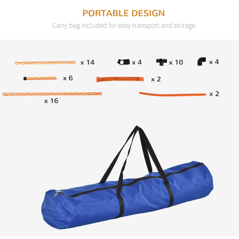 Dog Agility Training Set - Adjustable Jump Hurdles, Weave Poles, Pause Box & Carry Bag for Pet Exercise