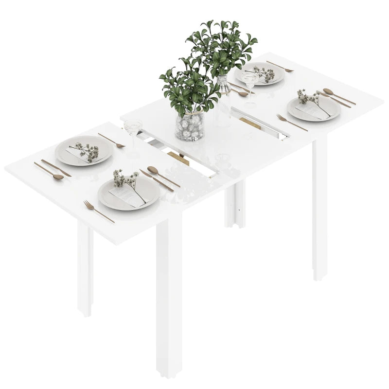 Extendable Six-Person High Gloss White Dining Table - Modern Design for Elegant Dining Rooms