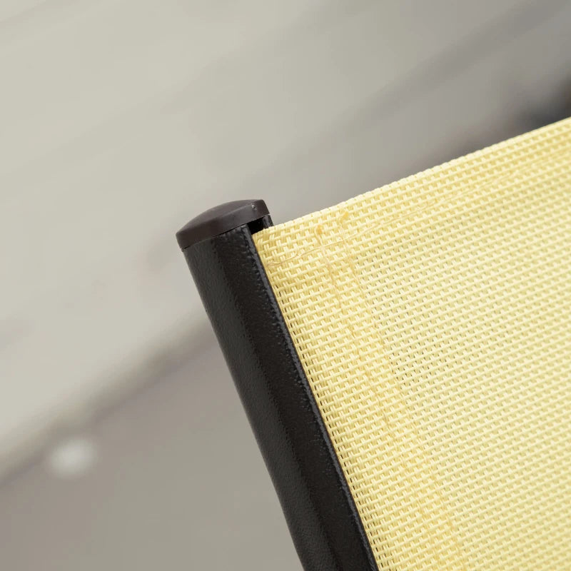 Beige Stackable High Backrest Outdoor Dining Chairs Set of 4