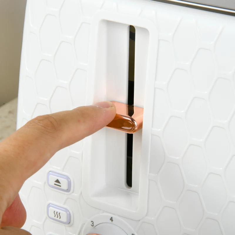 Premium Four-Slice Honeycomb Toaster in White - Fast Toasting, Stylish Design, Perfect for Family Breakfasts