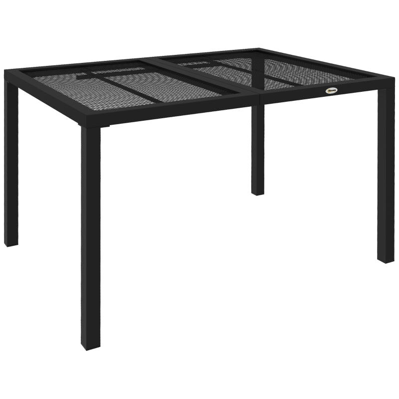 Grey Steel Garden Table with Wired Top - 4 Seater