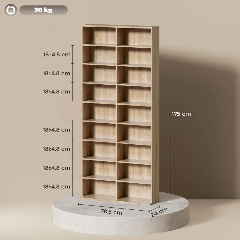 640 CD Storage Tower - Elegant Nature Wood Finish, Space-Saving Design for Organizing CDs and Media - Perfect for Home