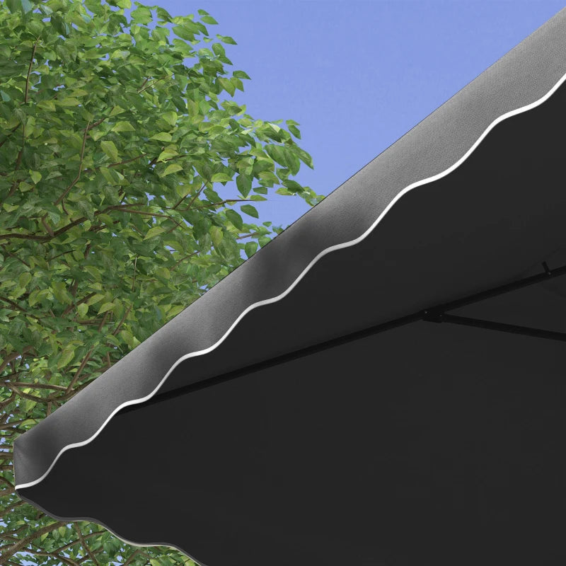 Dark Grey 2.5m Square Double Top Cantilever Garden Parasol with Ruffles
