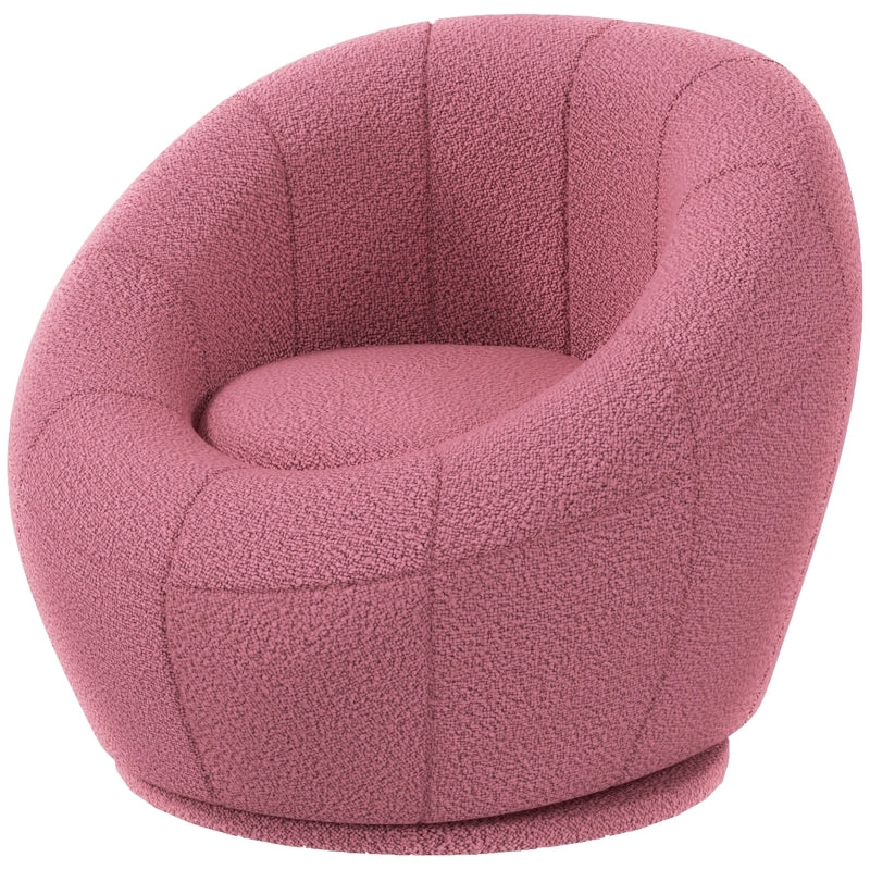 Stylish Swivel Upholstered Accent Chair for Living Room, Bedroom or Home Office in Pink