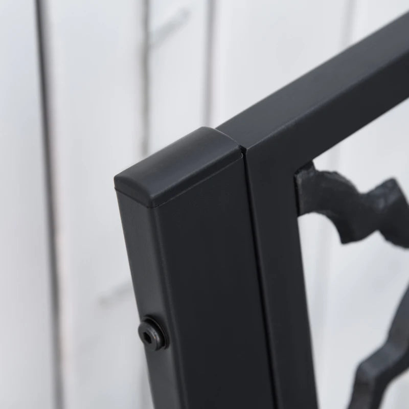 Antique Black 2-Seater Steel Garden Loveseat