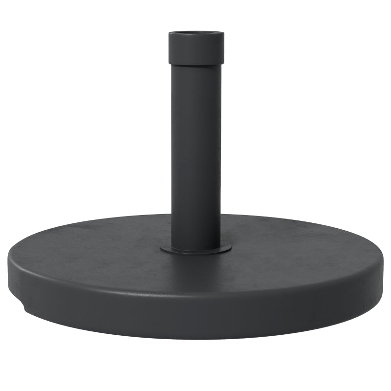 Rattan Effect Concrete Umbrella Base - 15kg, 46.5cm Dia - Outdoor Patio Stand