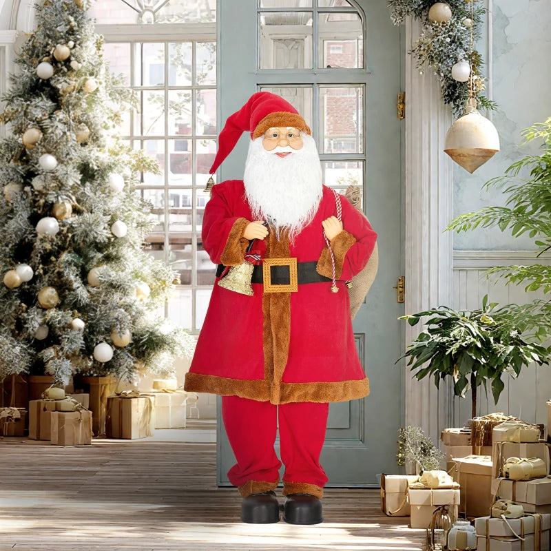 Singing and Dancing Santa Claus with Bell & Sack - Festive Holiday Decor for Christmas Cheer