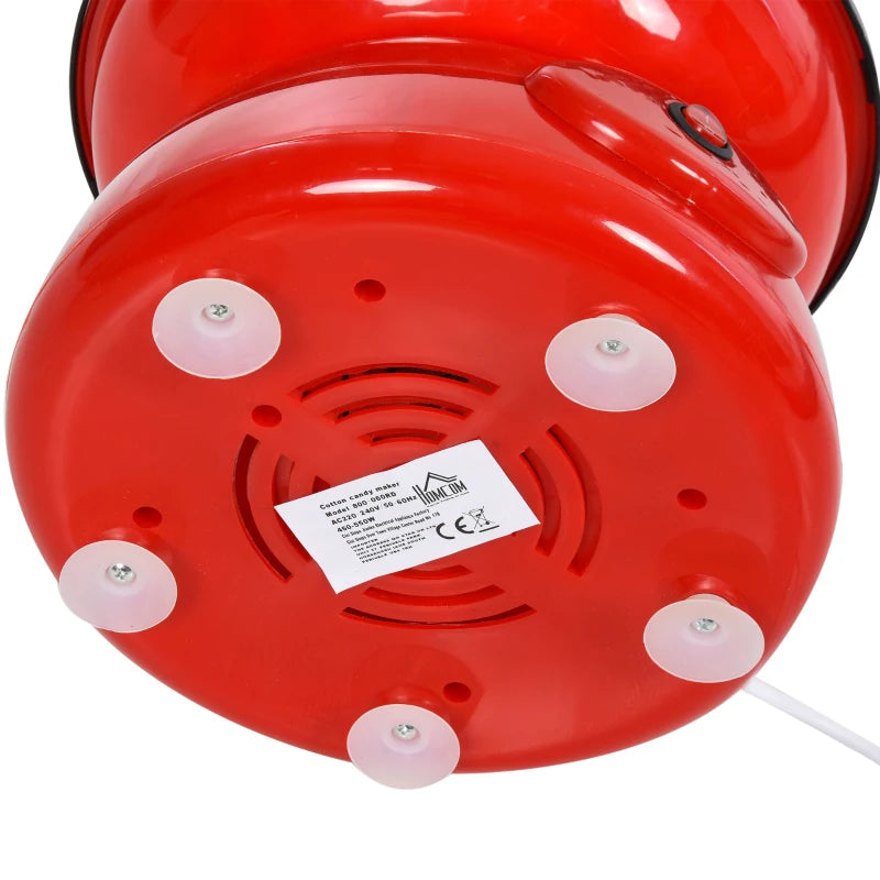 450W Electric Candyfloss Machine Kit - Non-Stick Plates, Fairground Fun for Kids & Adults, Perfect Party Gift, Red Metal Body & Accessories