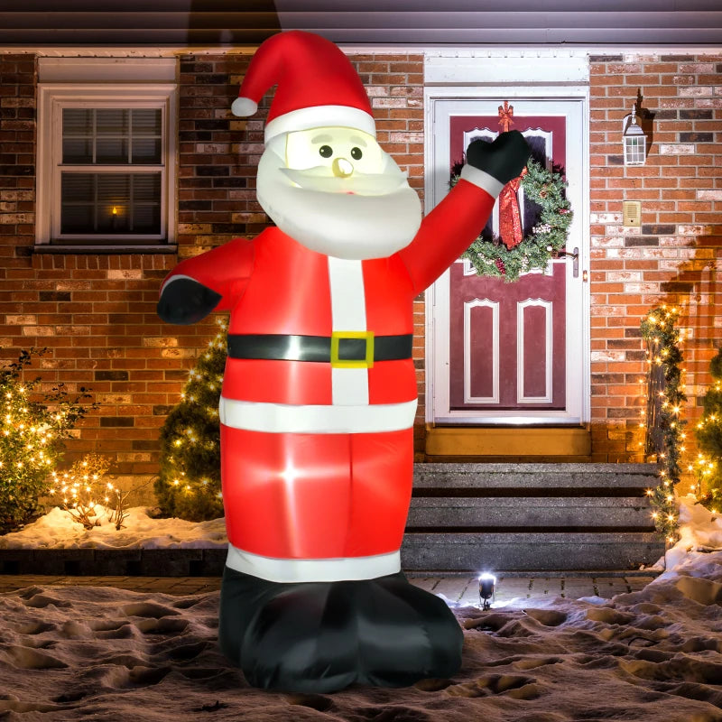 8ft Inflatable Christmas Santa Claus Decoration with LED Lights - Air Blown Outdoor Holiday Yard Décor