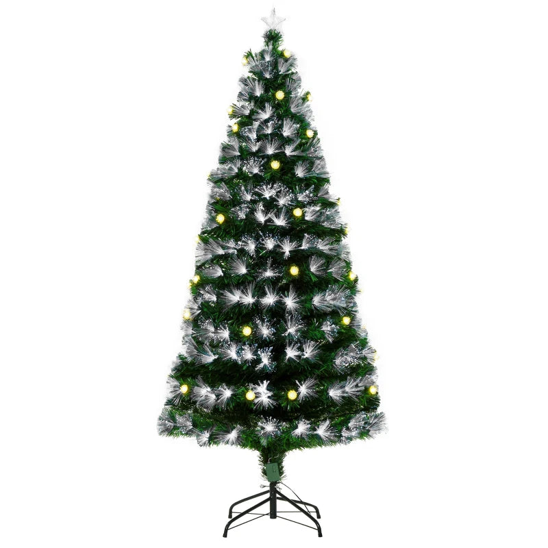 6ft Pre-Lit White Artificial Christmas Tree with 230 LEDs & Star Topper - Full Bodied Seasonal Decoration for Home