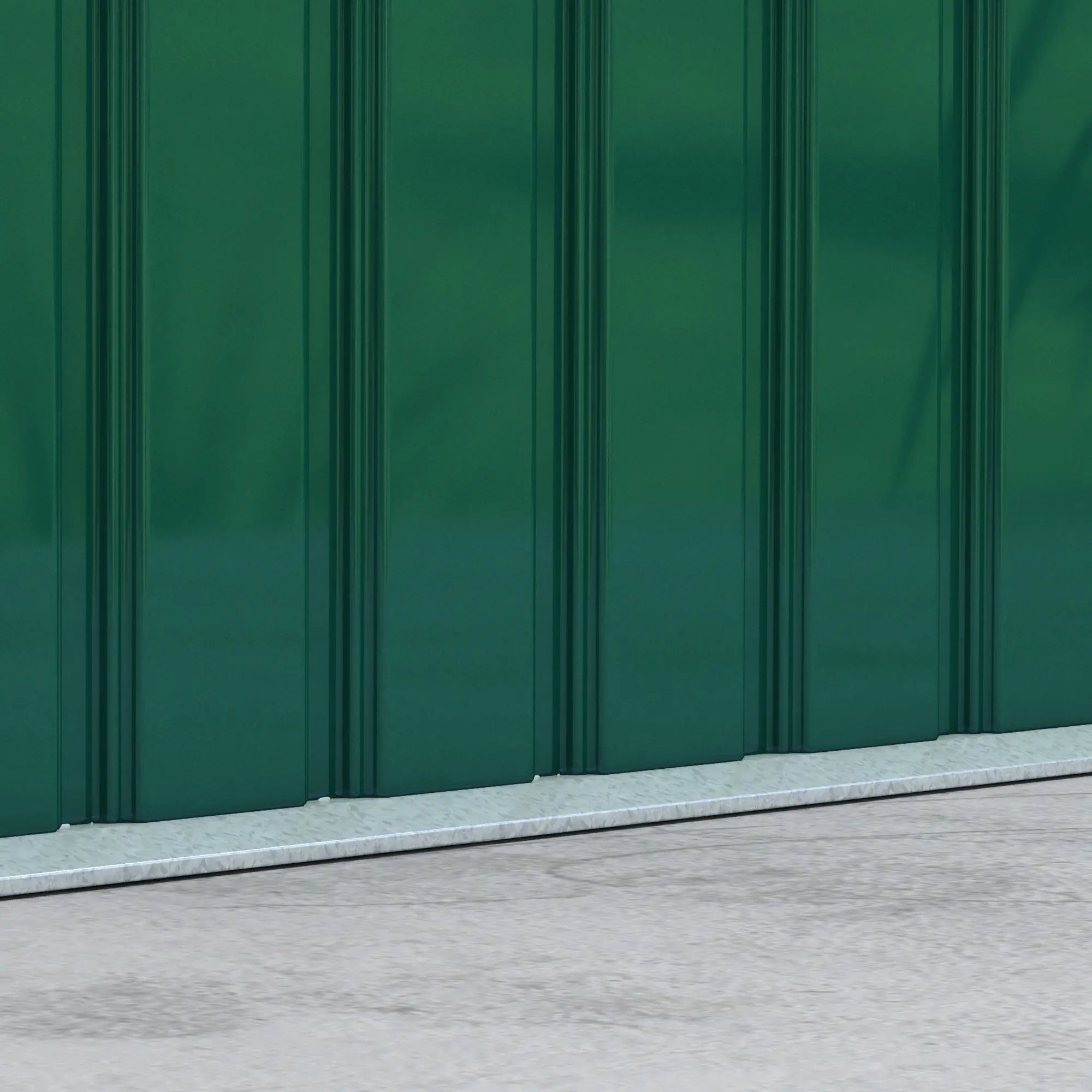 Deep Green 9ft x4 ft Metal Outdoor Garden Shed with Floor Foundation, Ventilation System, and Double Doors