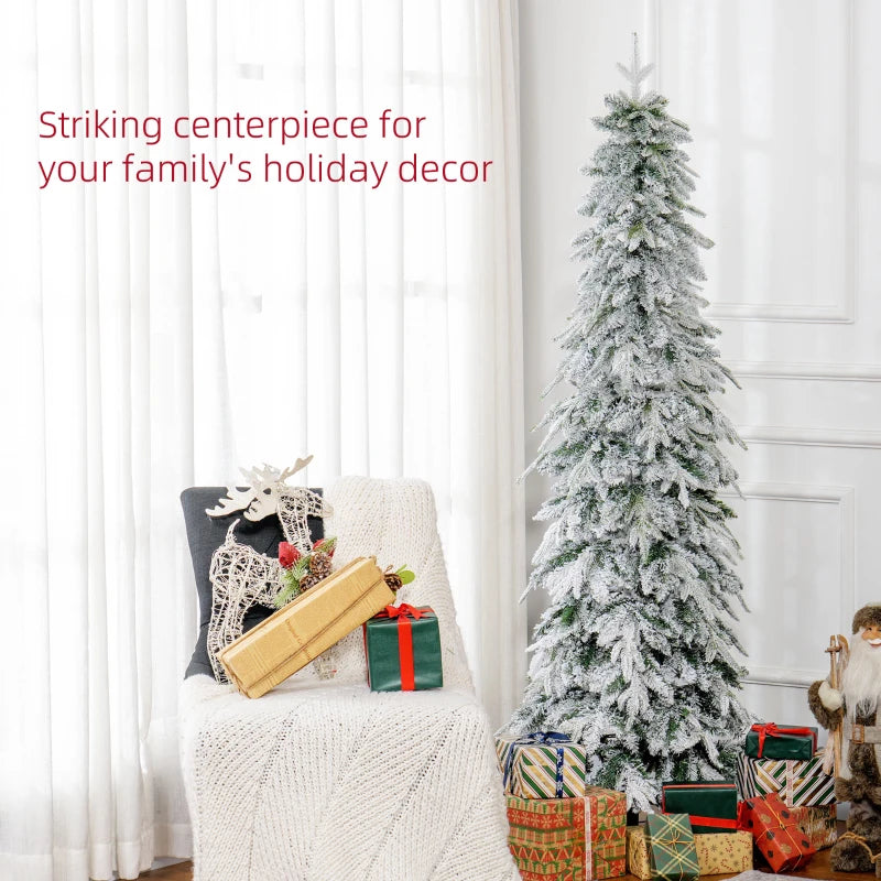 6ft Unlit Artificial Christmas Tree - Snow-Covered Holiday Decor for Festive Home Decoration