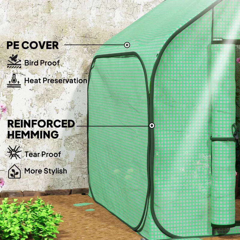 150 x 148cm Pop-Up Greenhouse - Green Garden Plant Shelter