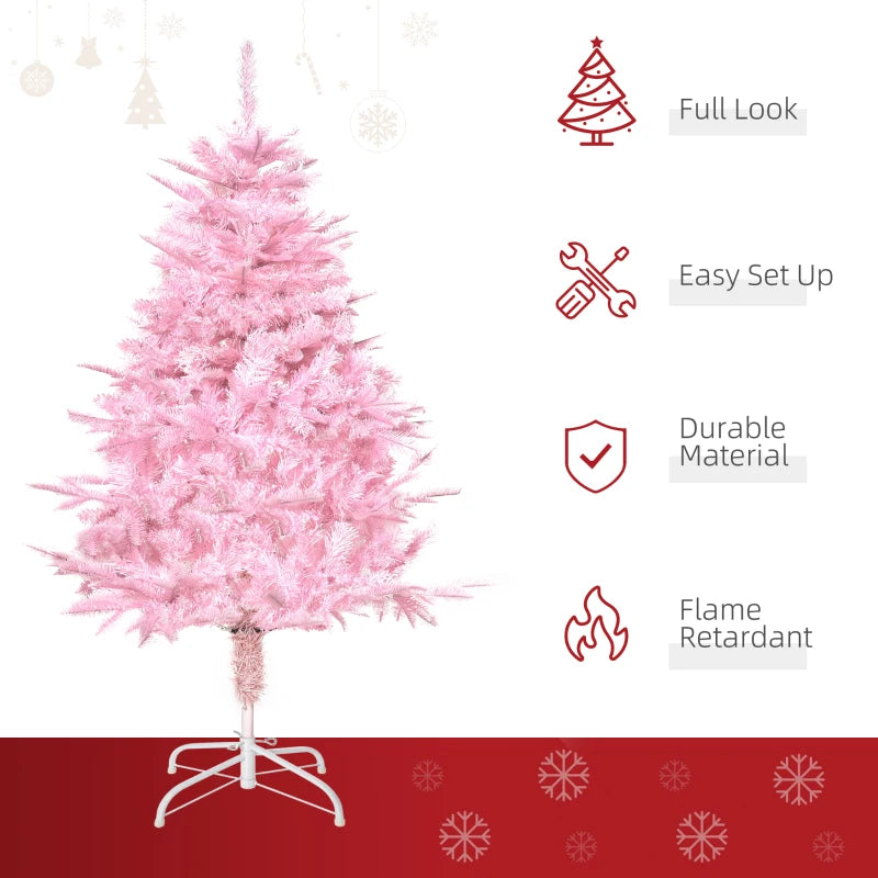 4FT Pink Artificial Christmas Tree with Automatic Open - Perfect Holiday Decoration for Home Parties and Festive Celebrations