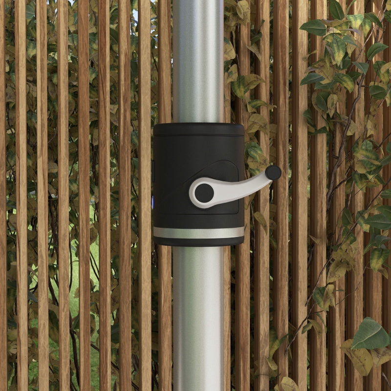 Blue 3m Solar LED Patio Umbrella