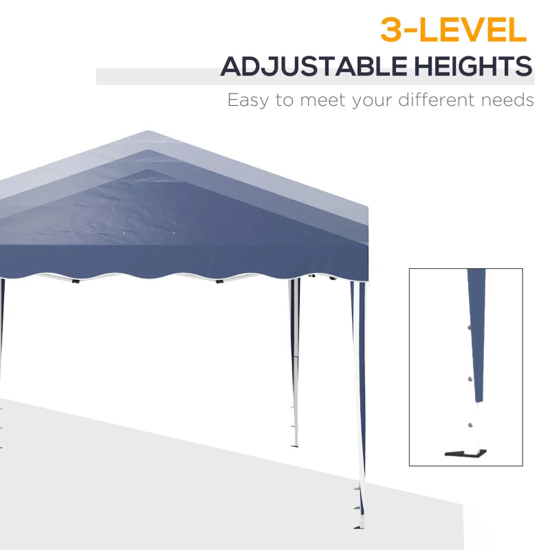 Blue Adjustable Height Pop-Up Gazebo with Bag