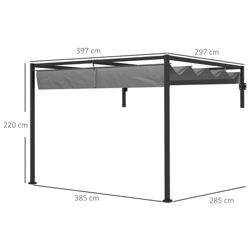 3m x 4m Lean-To Metal Pergola