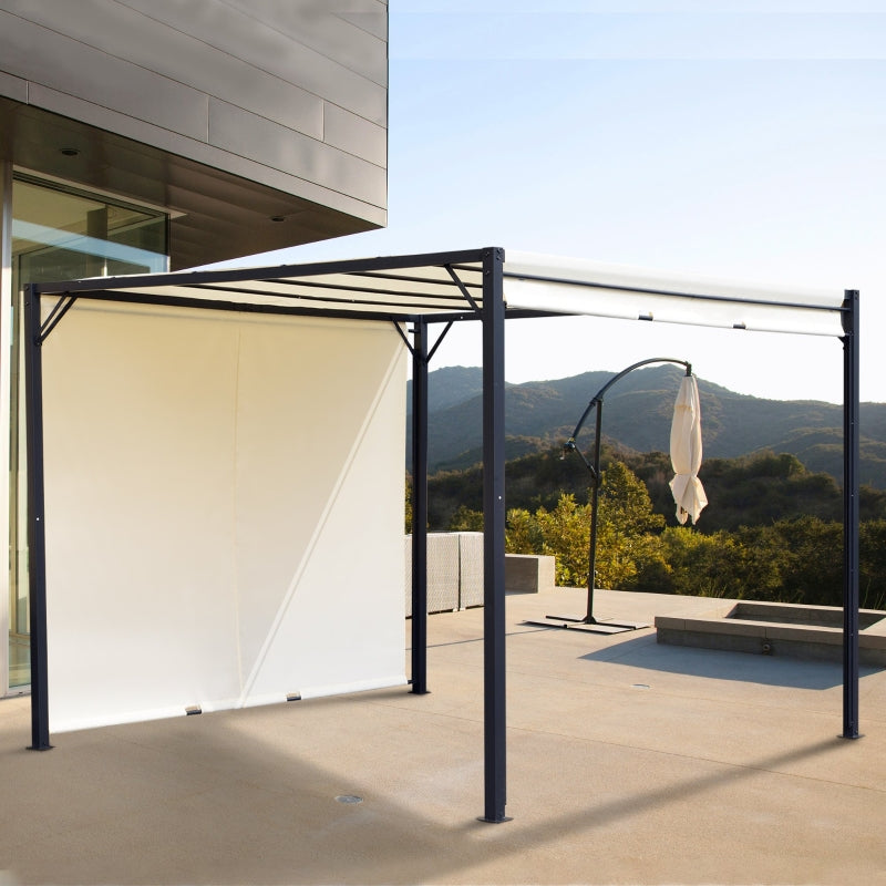 3L x 3W x 2.3H m Cream and Beige Metal Pergola