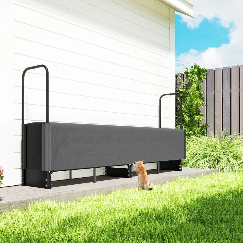 8.5ft Heavy Duty Firewood Rack with Waterproof Oxford Cover - Large Capacity Log Storage for Outdoor Fire Pits & Patios