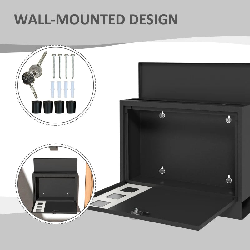 Weatherproof Wall Mounted Mailbox with Two Keys