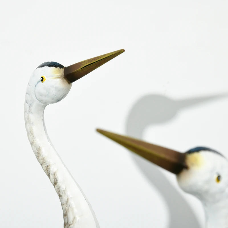 Colorful Crane Garden Statues - 2 Piece Set