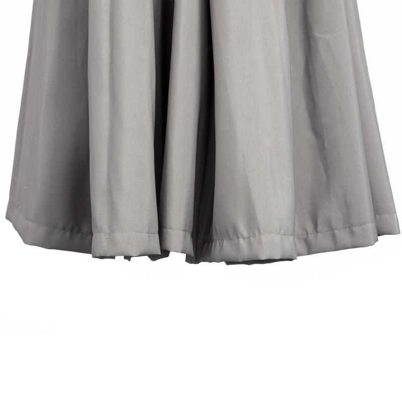 Light Grey 3m Cantilever Patio Umbrella with 18 Ribs & Vents