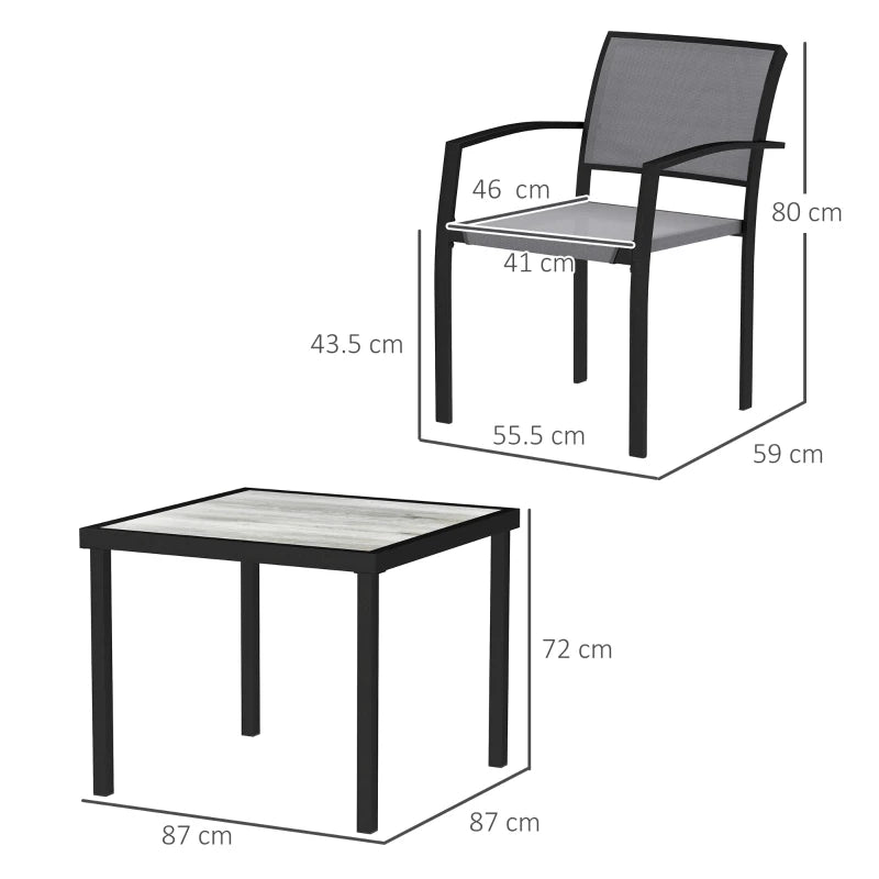 5-Piece Grey Outdoor Garden Dining Set - Perfect for Patio and Backyard
