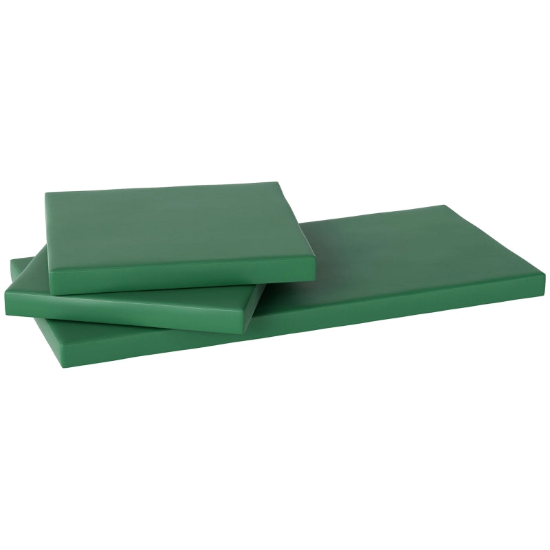 Green Outdoor Seat Cushion Pads for Rattan Furniture - 3 Piece Set, 45x45 cm