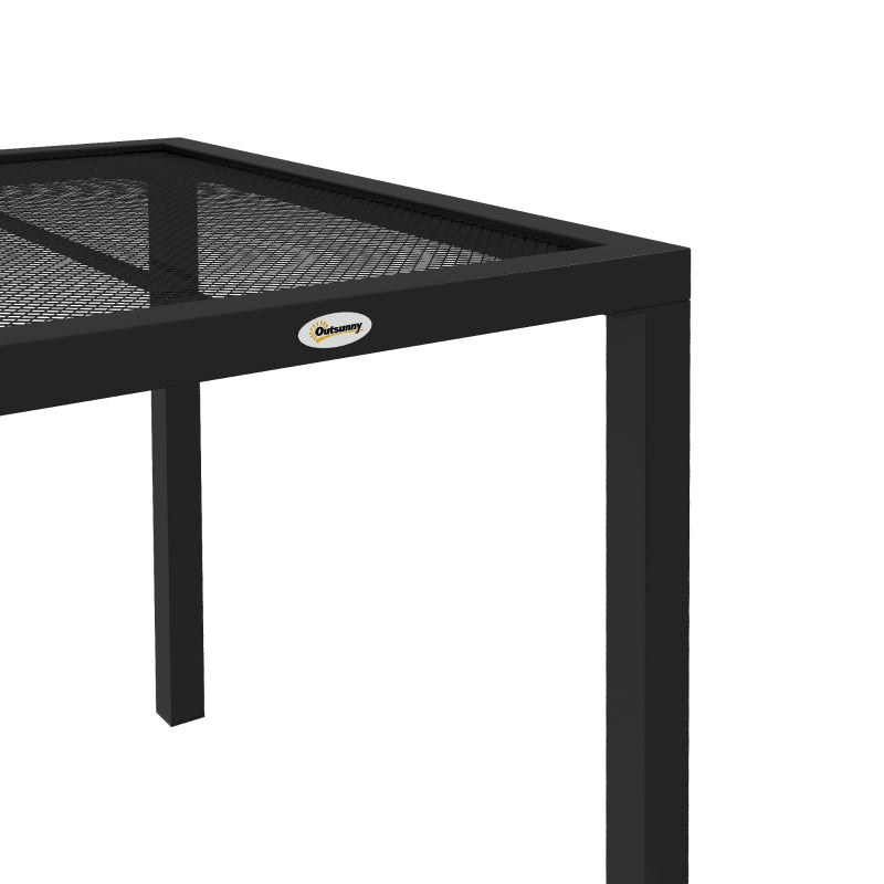 Grey Steel Garden Table with Wired Top - 4 Seater