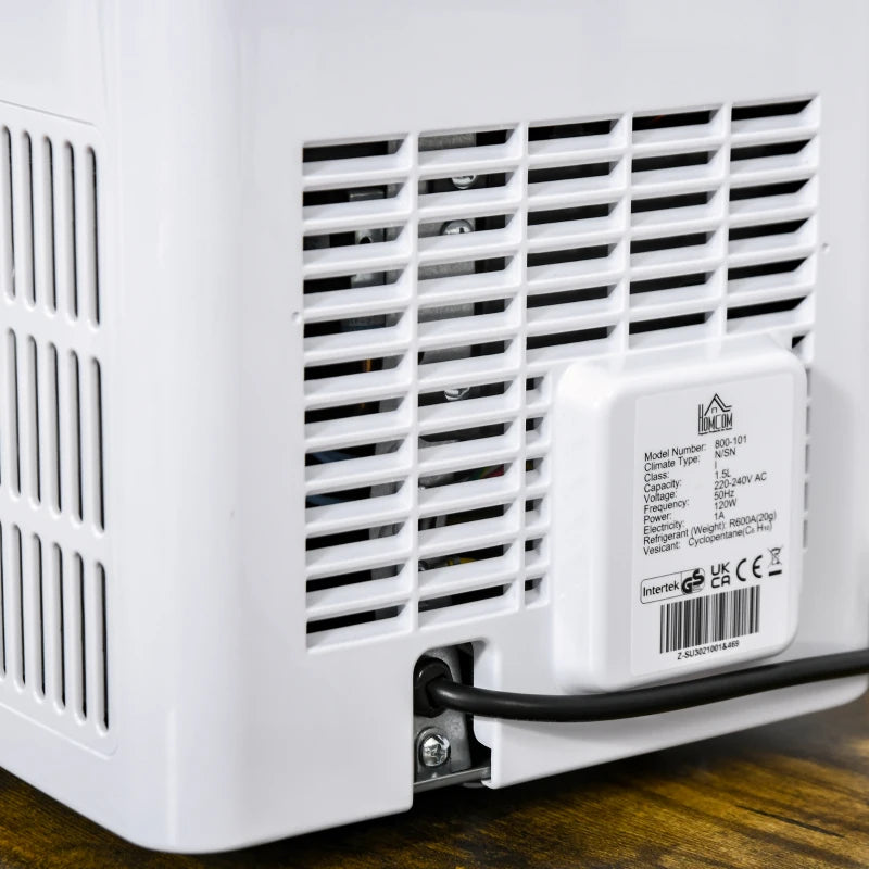 Compact Ice Maker Machine - 1.5L Countertop, Self-Cleaning, 9 Cubes in 8 Mins, 12kg/24hrs, No Plumbing, White