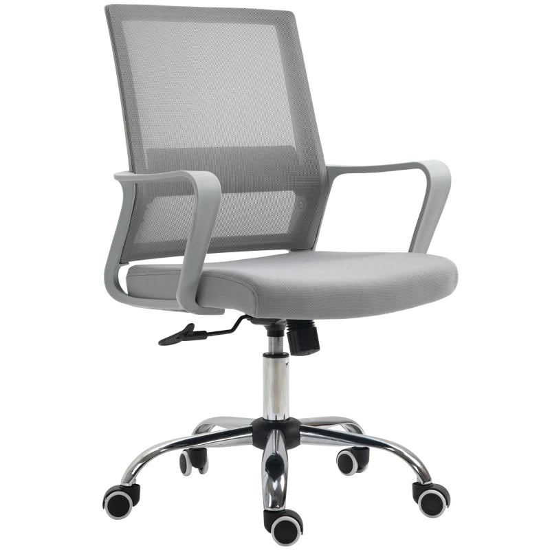 Vinsetto Ergonomic Mesh Office Chair Adjustable Height Armrest 360 Degree Swivel Castor Wheels Grey