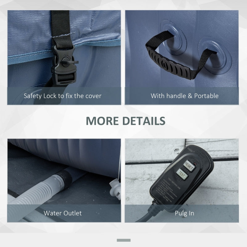 Square Inflatable Hot Tub - Dark Blue