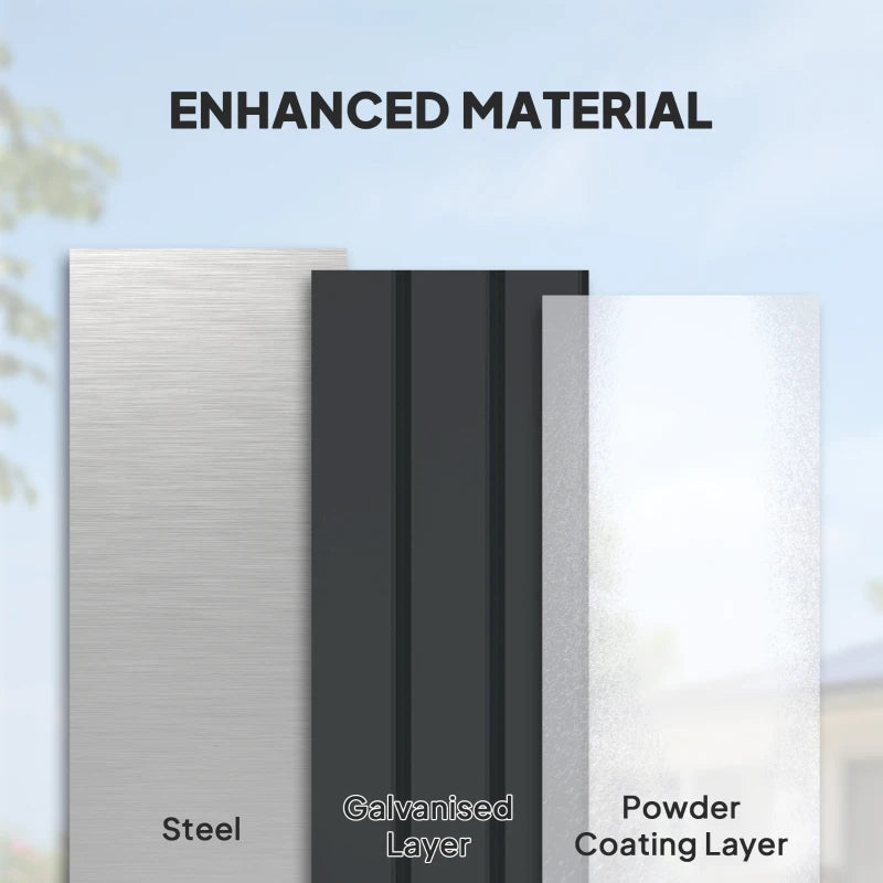 400L Galvanised Steel Outdoor Garden Storage Box for Tools and Equipment