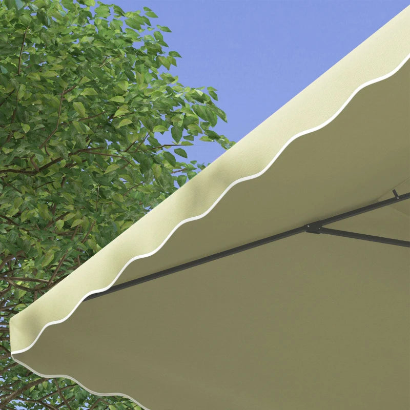 Beige 2.5m Square Double Top Cantilever Garden Parasol with Ruffles