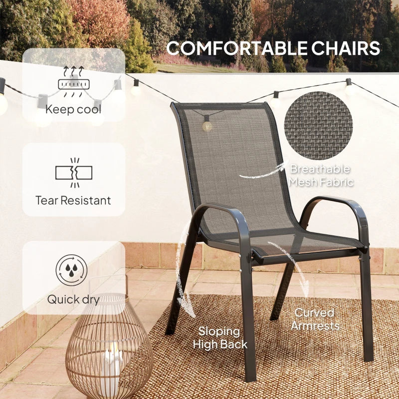 Three-Piece Black Outdoor Garden Furniture Set - Perfect for Patio and Balcony