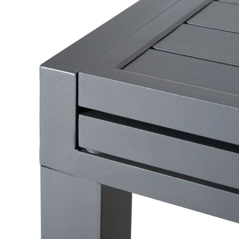 Grey Extendable Outdoor Dining Table, 10 Seater, Aluminium Frame, 135-270cm x 90cm x 75cm